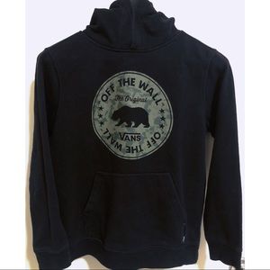 Vans Logo Black Camo Hoodie Boys Size S 8/10